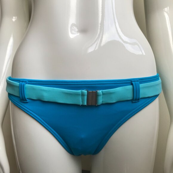 Billabong BLUE CRUSH era Vintage bikini blue belted halter top set RARE - Picture 7 of 9